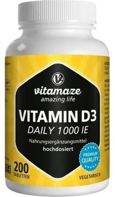 Immagine prodotto di Vitamaze Vitamina D3 1.000 UI dose giornaliera elevata - 200 compresse