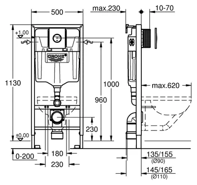 Produktbild von GROHE Solido Installationssystem 3-in-1, 1,13m Bauhöhe, inkl. Rapid SL Element