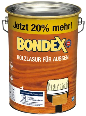 Produktbild von Bondex Holzlasur für Außen 4,8 L eiche hell