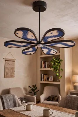 Produktbild von Opviq, Moderne Pendelleuchte, Schwarz-Blau, 60 cm, Metallkörper, IP20