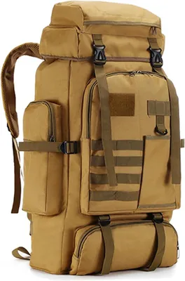 Produktbild von PolkaHome® 80L Wanderrucksack, wasserdichter Campingrucksack, leichter Outdoor-Rucksack für Reisen, Wandern und Camping, Tarnung