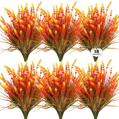 18 Kunst-Lavendelblüten, wetterfest, 35 cm, Orange