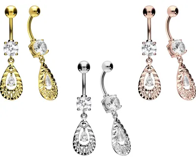 Produktbild von Bauchnabelpiercing Chirurgenstahl Bananabell mit Brass-Design ORIENTALISCHES DESIGN