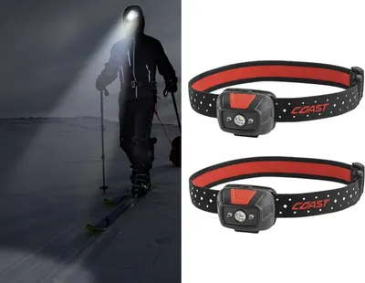 Produktbild von 2er SET LED Stirnlampe 320 Lumen dimmbar zum Joggen & Camping, Batteriebetrieben