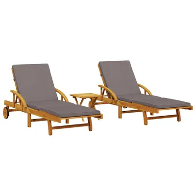 Zdjęcie produktu dla VidaXL 3206368, Lounge, Obite siedzisko, Drewno akacjowe, Szary, 110 kg, 680 mm