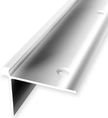 Produktbild von Treppenkantenprofil 32 x 42 x 2500 mm Winkelprofil Einfasshöhe 5 mm Aluminium Glatt Doppelt Versetzt Versenkt Gebohrt Alu poliert Küberit
