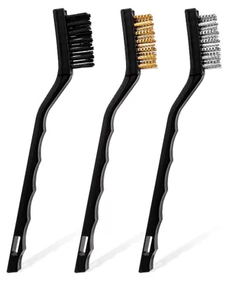 Produktbild von 3 Stück Drahtbürsten Set Klein, Stahlbürsten zur Reinigung von Rost und Schweißschlacken
