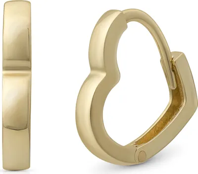 Produktbild von SuzanGold Goldohrringe Damen Echtgold Amore Huggies 375 Gelbgold in Herzform