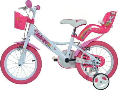 Produktbild von Kinderfahrrad Einhorn 16 Zoll mit Stützrädern und Korb