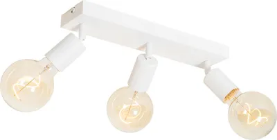 Produktbild von QAZQA - Modern Moderner Spot I Spotlight I Deckenspot I Deckenstrahler I Strahler I Lampe I Leuchte weiß rechteckig 3-flammig Spotbalken-flammig - Facil I Wohnzimmer I Schlafzimmer - Stahl Rechteckig