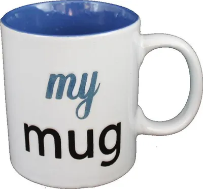 Produktbild von 042 Kaffeetasse blau, Aufdruck "my mug"