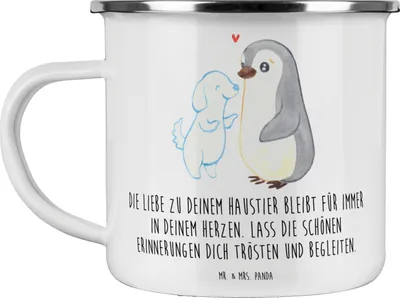 Produktbild von Mr. & Mrs. Panda Teebecher Trauerbewältigung Haustierverlust - Weiß - Geschenk, Trost, Zuversicht, Mutmacher, Liebe zu deinem Haustier, für immer in Herzen, Trostspender