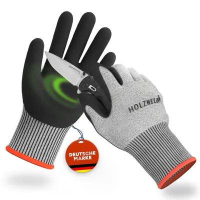 Produktbild von Schnittschutzhandschuhe für Erwachsene Größe M – Schnittfeste Handschuhe für Schnitzen, Kochen, Schneiden – Schutzhandschuhe für Küche und Garten