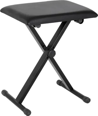 Produktbild von Klavierhocker Klavierbank Höhenverstellbar, Zusammenklappbar, Metall, Kunstleder, Schaumstoff, Schwarz, 39 X 29 X 37-47 Cm
