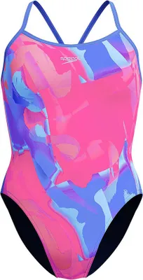 Produktbild von Speedo Placement Digital Turnback Badeanzug Blau,Rosa 38 Frau Blau,Rosa 38