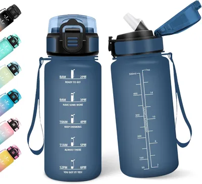 Produktbild von Trinkflasche – 0,5 Liter – Silikon – BPA-frei – Auslaufsicher – Wiederverwendbar