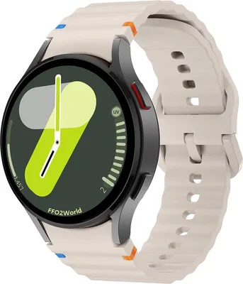Produktbild von FFO2World Silikon-Armband mit Wellenmuster für Samsung Galaxy Watch 7 (40/44 mm), 6 (Classic), 5 (Pro), 4 (Classic) – Sternenlicht