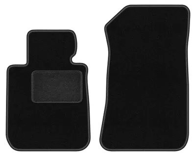 Image de Tapis avant en moquette pour BMW 1 E88 2008-2014 (cabriolet) – 2 pièces, noirs, sur mesure – Wielganizator LUX