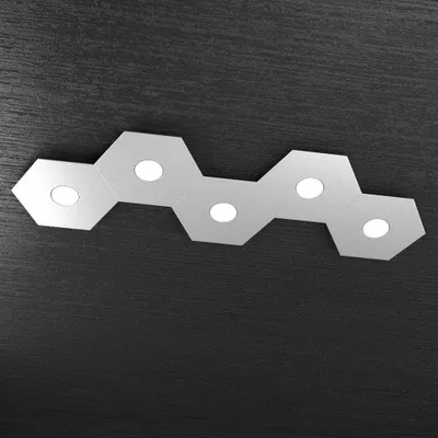 Produktbild von Moderne Deckenleuchte Sechseck Metall Grau 5 Lichter Led 12X5W