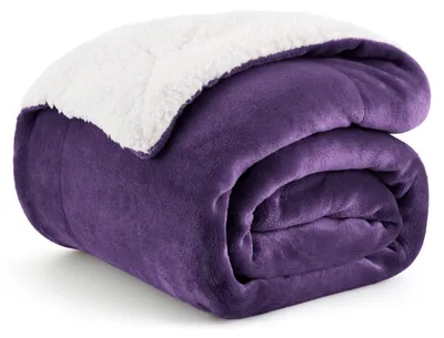Produktbild von BEDSURE Sherpa Kuscheldecke Flauschig 150x200 - Sofadecke, Violett