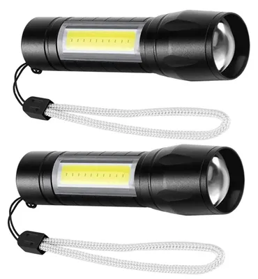 Produktbild von Mini Polizei Taschenlampe Swat Wiederaufladbare starke Leuchtkraft Akku 2 Stück