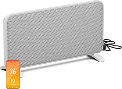 Image de Blumfeldt radiateur infrarouge 2000 W - mural/sur pied, graphène, appli &tactile, thermostat, IP24, protection surchauffe/renversement, pour pièces jusqu'à 20 m², blanc