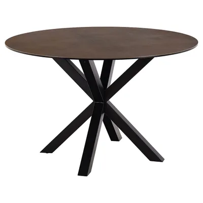 Image de Heaven table de salle à manger Ø119cm verre marron.
