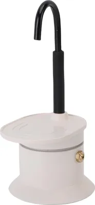 Image de Cafetière avec bec verseur, 1 tasse (50 ml), en alliage d'aluminium, pour le camping et les voyages, de couleur blanche