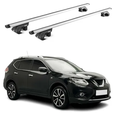 Productafbeelding van Dakdragers voor Nissan X-Trail T32, modeljaren 2014-2020, aluminium, grijs, met 2x ABE-certificaat, AI-gegenereerde afbeelding