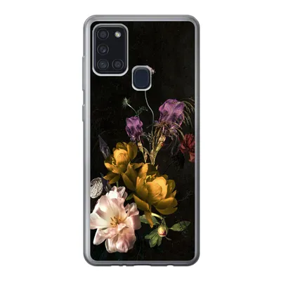 Produktbild von MuchoWow® Handyhülle Schutzhülle Hülle für Samsung Galaxy A21s Blumen - Muster - Pflanzen Silikon Softcase Handy Hülle - Hartschale