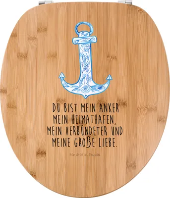 Produktbild von Mr. & Mrs. Panda WC Sitz Anker Blau - Transparent - Geschenk, WC-Sitz, Gute Laune, klo deckel, Toilettendeckel, Klodeckel, Brille