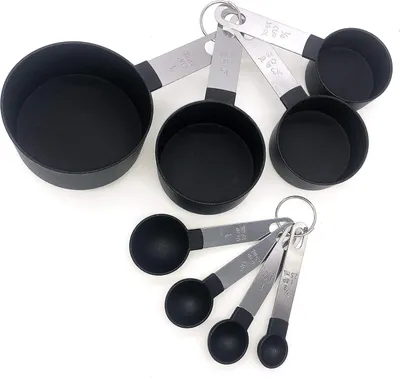 Produktbild von 8-teiliges schwarzes Messwerkzeug-Set mit Metallgriffen
