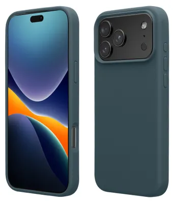 Produktbild von kwmobile Handyhülle für iPhone 17 Pro Hülle, für iPhone 17 Pro Case - Hülle Silikon - kabelloses Laden - Dunkler Schiefer