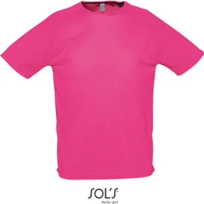 Produktbild von SOLs 11939 | Herren Raglan Sports T-Shirt - Farbe: Neon Pink - Größe: 3XL