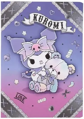 Image de Cahier A5, 32 pages, quadrillé, motif Kuromi, collection Patio