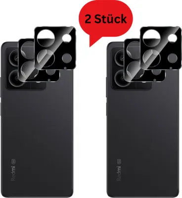 Produktbild von CLM-Tech 2X Kameraschutz kompatibel mit Xiaomi Redmi Note 13 5G Kameraglas Panzerfolie Panzerglas Crystal Clear Kameraschutzfolie 9H Glas Schutz Glas Linse Schutzglas Folie kristallklar 2X Stück