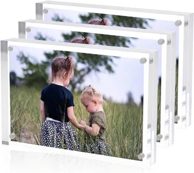 Image de Cadre photo en acrylique - Lot de 3 - 15 x 10 cm - Pour le salon et le bureau