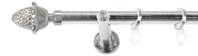 Produktbild von SN Deco Gardinenstange Nantes, 19 mm, 1-läufig, Stahl, Komplett-Set mit Ringen, Auflageträger, 360 cm, edelstahl optik