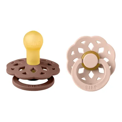 Produktbild von BIBS Boheme Schnuller 2er-Pack. BPA-frei, Kirschform Nippel. Naturkautschuk / Latex, Hergestellt in Dänemark. Größe 1 (0-6 Monate), Woodchuck / Blush