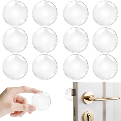 Productafbeelding van Set van 12 wanddeurstopers, discrete, transparante deurbumpers, 40 x 8 mm, zelfklevende deurstopers van rubber voor muren, badkamers en glazen oppervlakken.