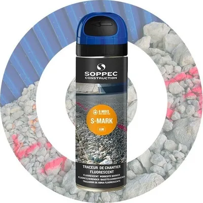 Image de Traceur S-mark Bleu Marquage Temporaire Fluorescent - Soppec