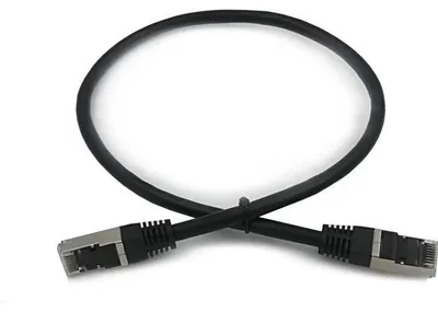 Produktbild von RJ45 Kabel, Cat.6, F/UTP, Geschirmt, Kupfer, Schwarz, 0,5m