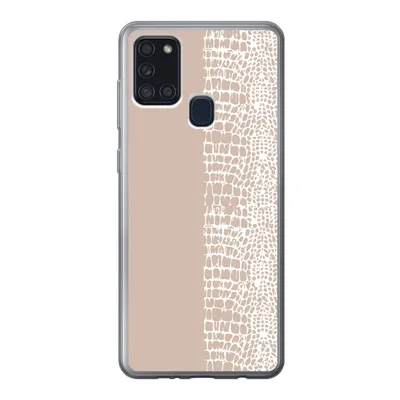 Produktbild von MuchoWow® Handyhülle Schutzhülle Hülle für Samsung Galaxy A21s Schlange - Design - Rosa Silikon Softcase Handy Hülle - Hartschale