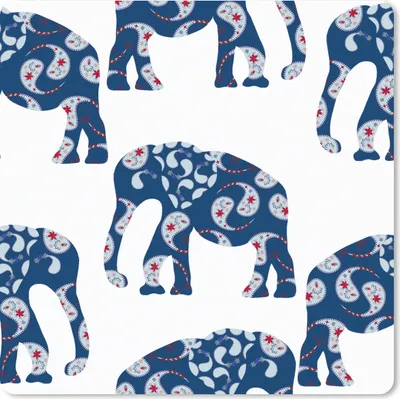Produktbild von MuchoWow® Mauspad Mousepad Elefant - Tier - Muster 20x20 cm - Mousepads - Maus Mat - Pad - Mausunterlage - Desk Mat - Bureauartikeln