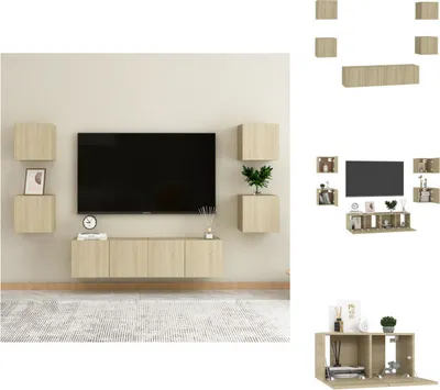 Image de vidaXL Ensemble de 6 meubles TV Chêne Sonoma Matériau dérivé du bois - Meuble TV
