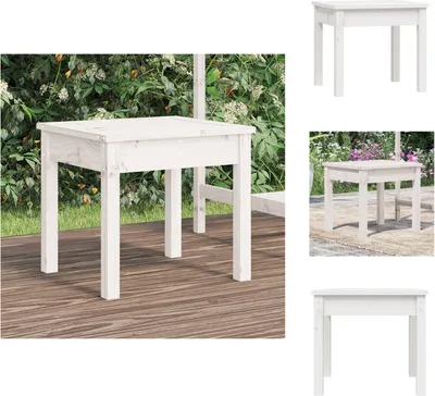 Obrázek produktu pro vidaXL Zahradní lavice bílá 50x44x45 cm z masivního borovicového dřeva - Zahradní lavice