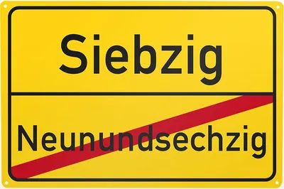 Blechschild Neunundsechzig / Siebzig