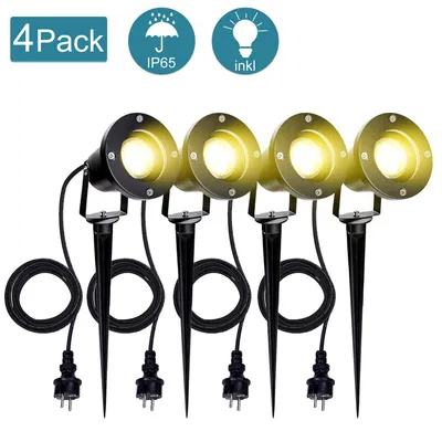 Obrázok produktu pre Jopassy 4X záhradný reflektor 4W LED záhradné svetlo so zemným hrotom trávnikové svetlo teplá biela vodotesná IP65 pre vonkajšie záhradné jazierko krajina