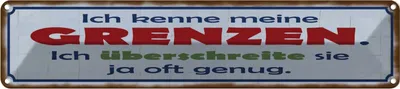 Produktbild von vianmo Blechschild 10x46 cm ich kenne meine Grenzen Spruch Zitat