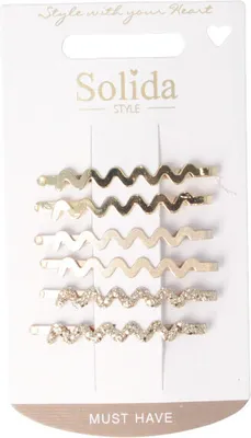 Produktbild von Icons Haarklemmen gewellt gold 6 Stück